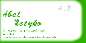 abel metyko business card